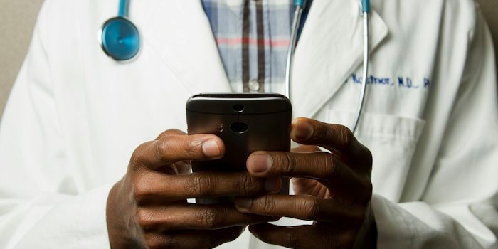 AI-powered medical diagnostic system analyzing patient health data and medical scans in a modern hospital